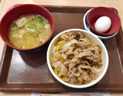 [すき家]牛丼モーニングセット[並](500円)