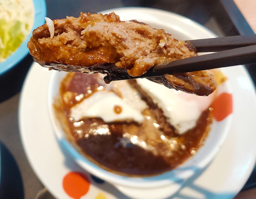 [松屋]ブラウンソースエッグハンバーグ定食(600円)